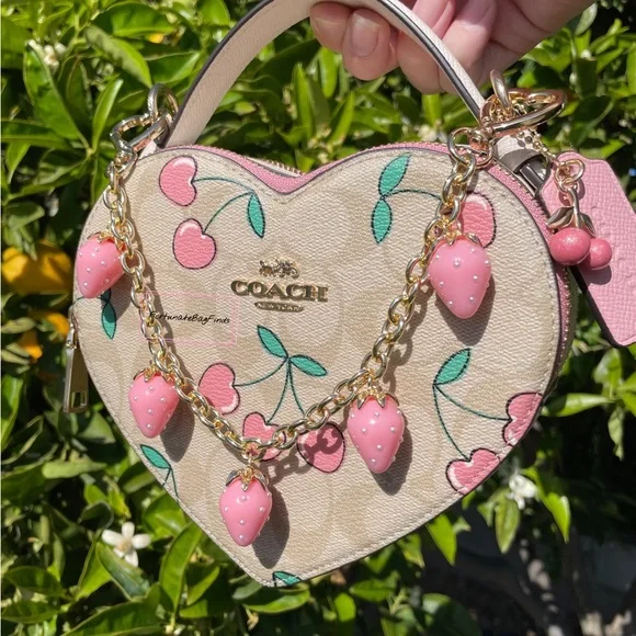 Hand Crafted | Bags | Heart Strawberry Bag Purse Chain Charm